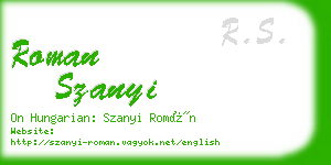 roman szanyi business card